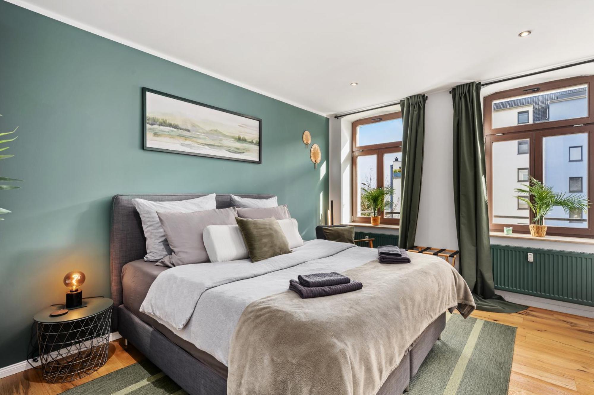 Edler Wohnraum Schlossteich-Suite 3 Sz Mit Zwei Balkonen, Kaffeevollautomat, Kamin, Klima, Lift & Zwei Parkplaetzen Chemnitz Luaran gambar