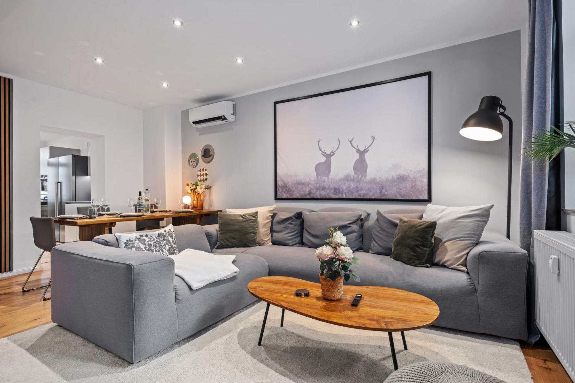 Edler Wohnraum Schlossteich-Suite 3 Sz Mit Zwei Balkonen, Kaffeevollautomat, Kamin, Klima, Lift & Zwei Parkplaetzen Chemnitz Luaran gambar